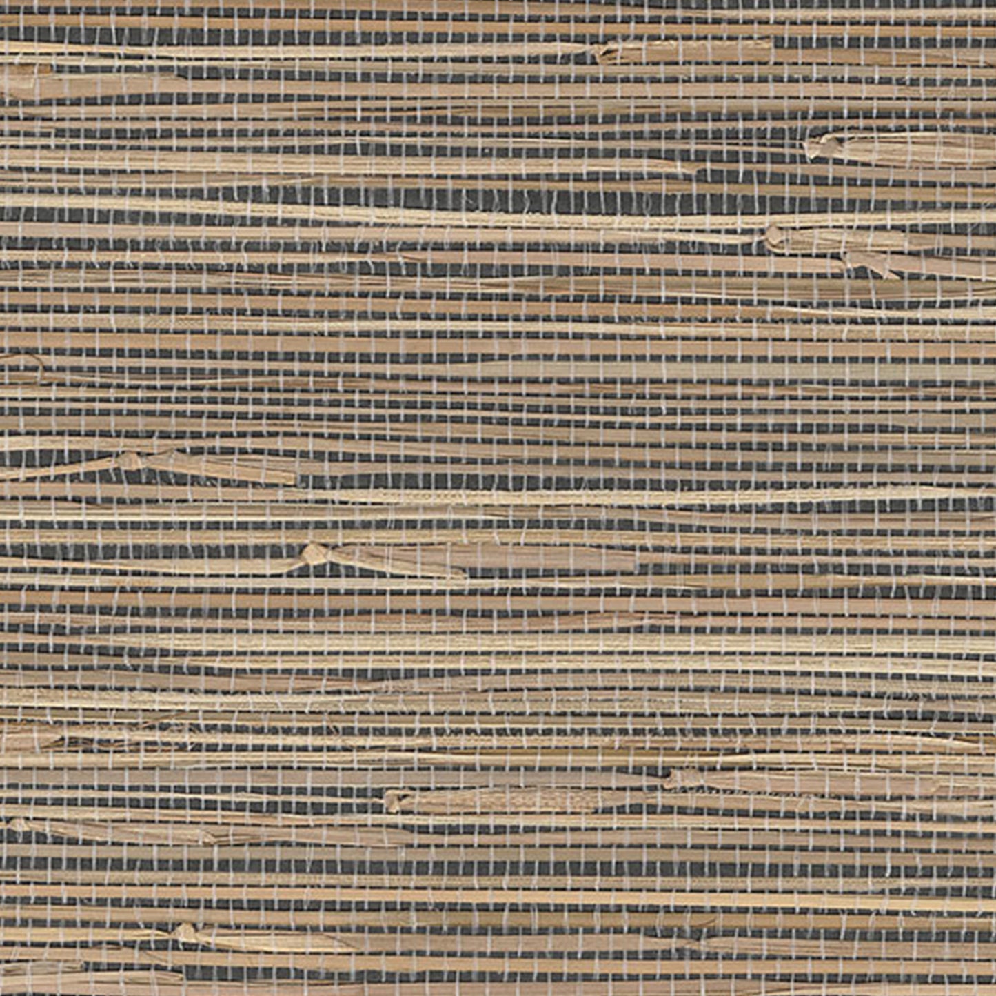 Natural woven grasscloth texture in tan and brown tones; wallpaper