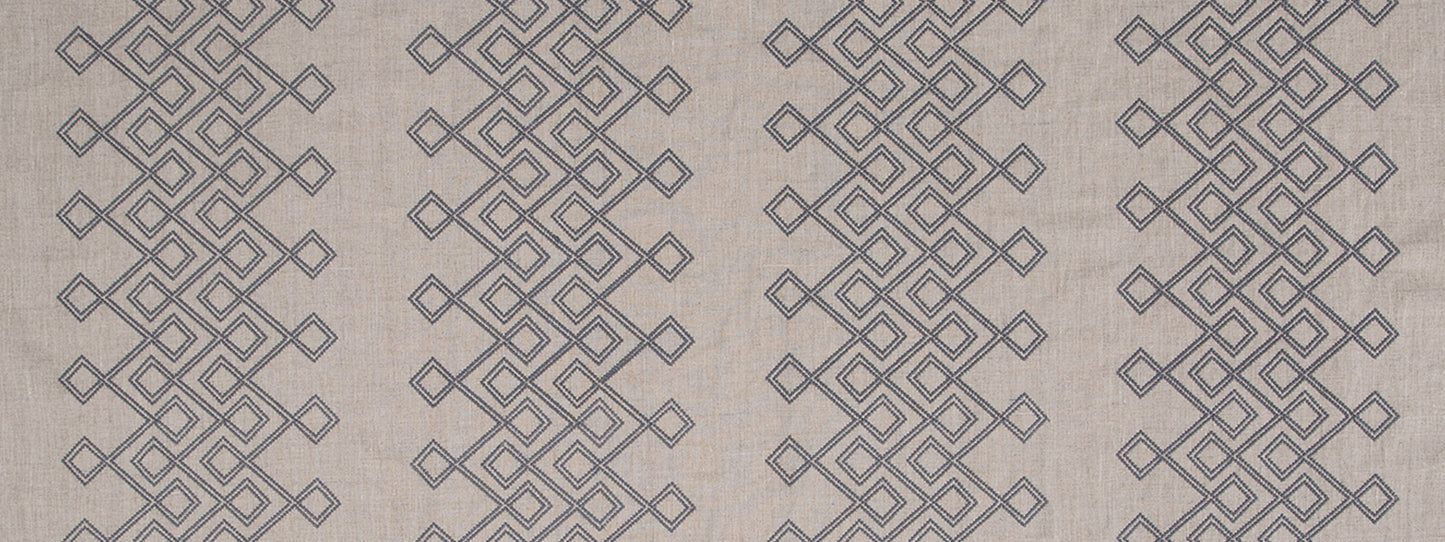 Titanium-colored stripe upholstery fabric with a subtle woven texture.