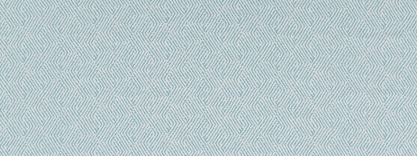 Light blue herringbone upholstery fabric with a subtle chevron weave.