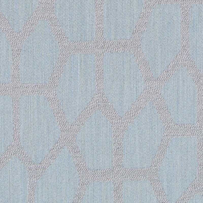 Light blue woven fabric with tan geometric lattice pattern; versatile for upholstery or drapery.