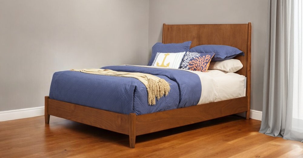 Brown Solid Wood California King Bed Frame