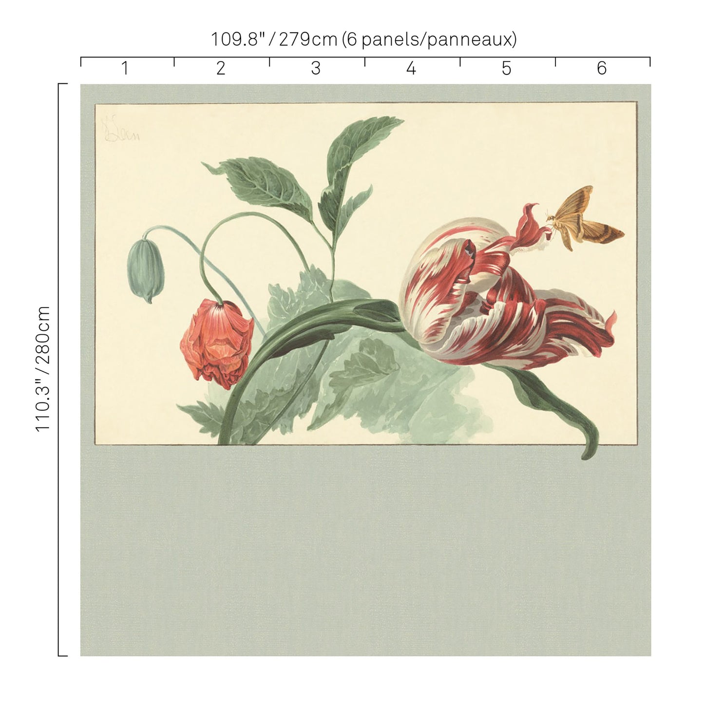 JF Fabrics -Wallpaper 5264 74 Wallpaper Green Non-Woven,Mural - 5915274 W7631