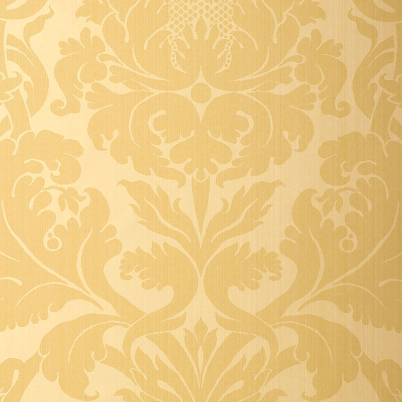 SCHUMACHER WALLCOVERING PALAZZO FIORELLA DAMASK YELLOW - 529191