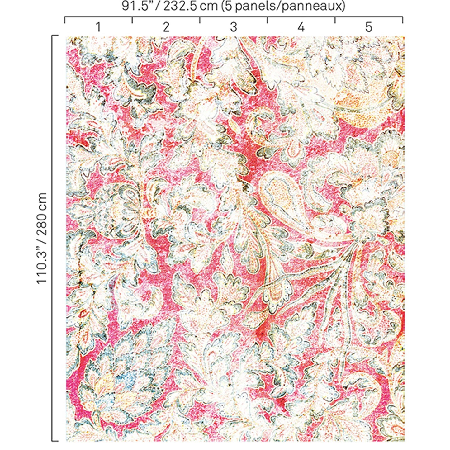 JF Fabrics -Wallpaper 5339 46 Wallpaper Burgundy,Red Non-Woven,Mural - 7575446 W8251