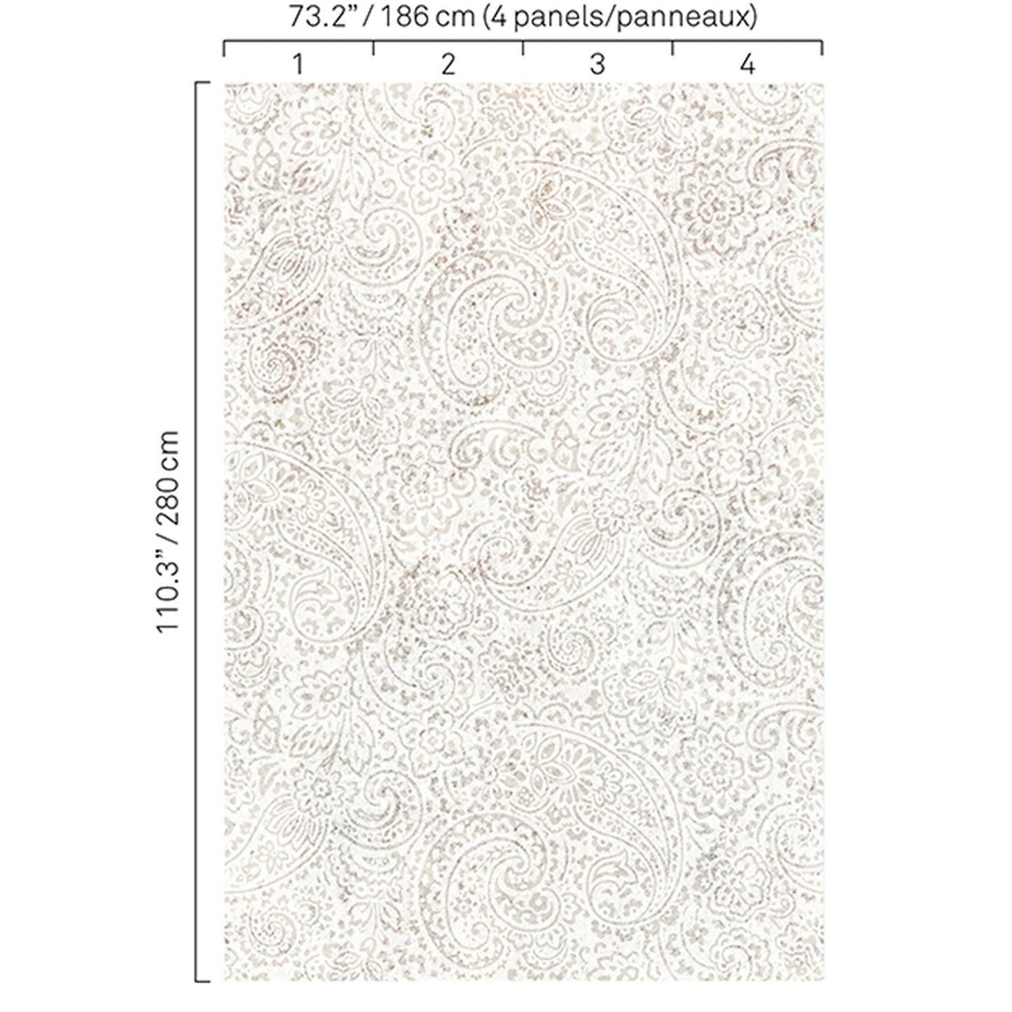 JF Fabrics -Wallpaper 5341 92 Wallpaper Creme,Beige Non-Woven,Mural - 7575592 W8251