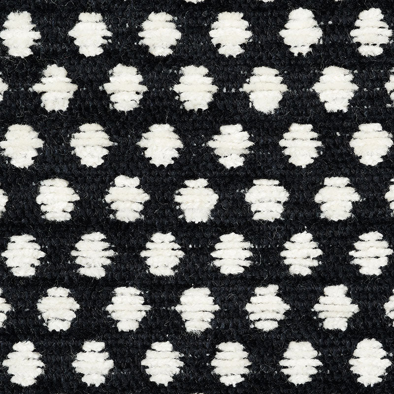 SCHUMACHER LUXURY CHENILLE SABINA CHENILLE,HIGH PERFORMANCE CHENILLE,HIGH PERFORMANCE IVORY , BLACK - 54601