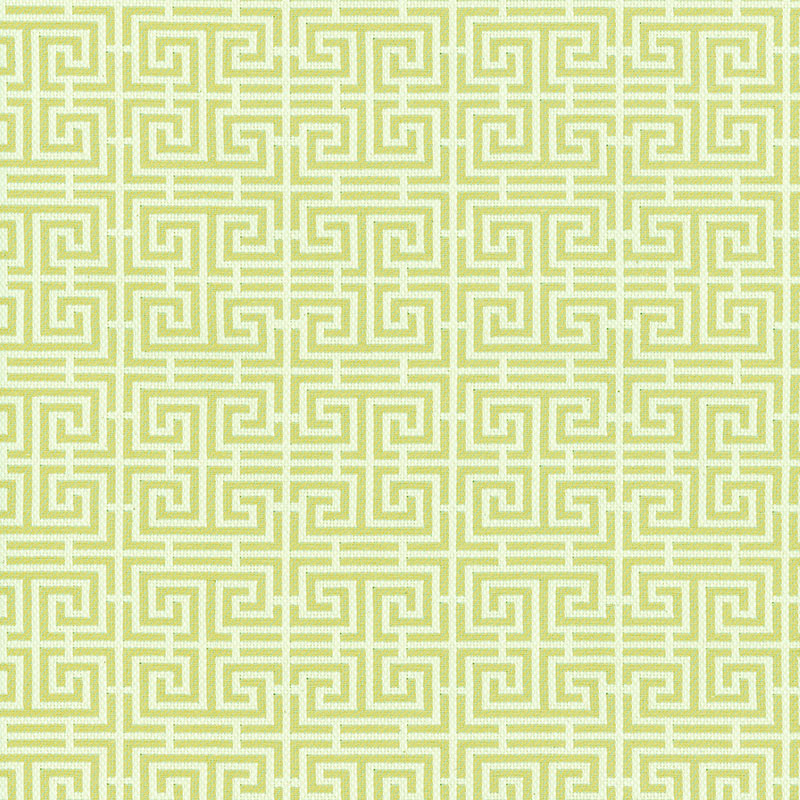 SCHUMACHER ESSENTIALS: SMALL-SCALE UPHOLSTERY CHINOIS FRET PATTERN WOVENS PATTERN WOVENS CELADON / IVORY - 54955