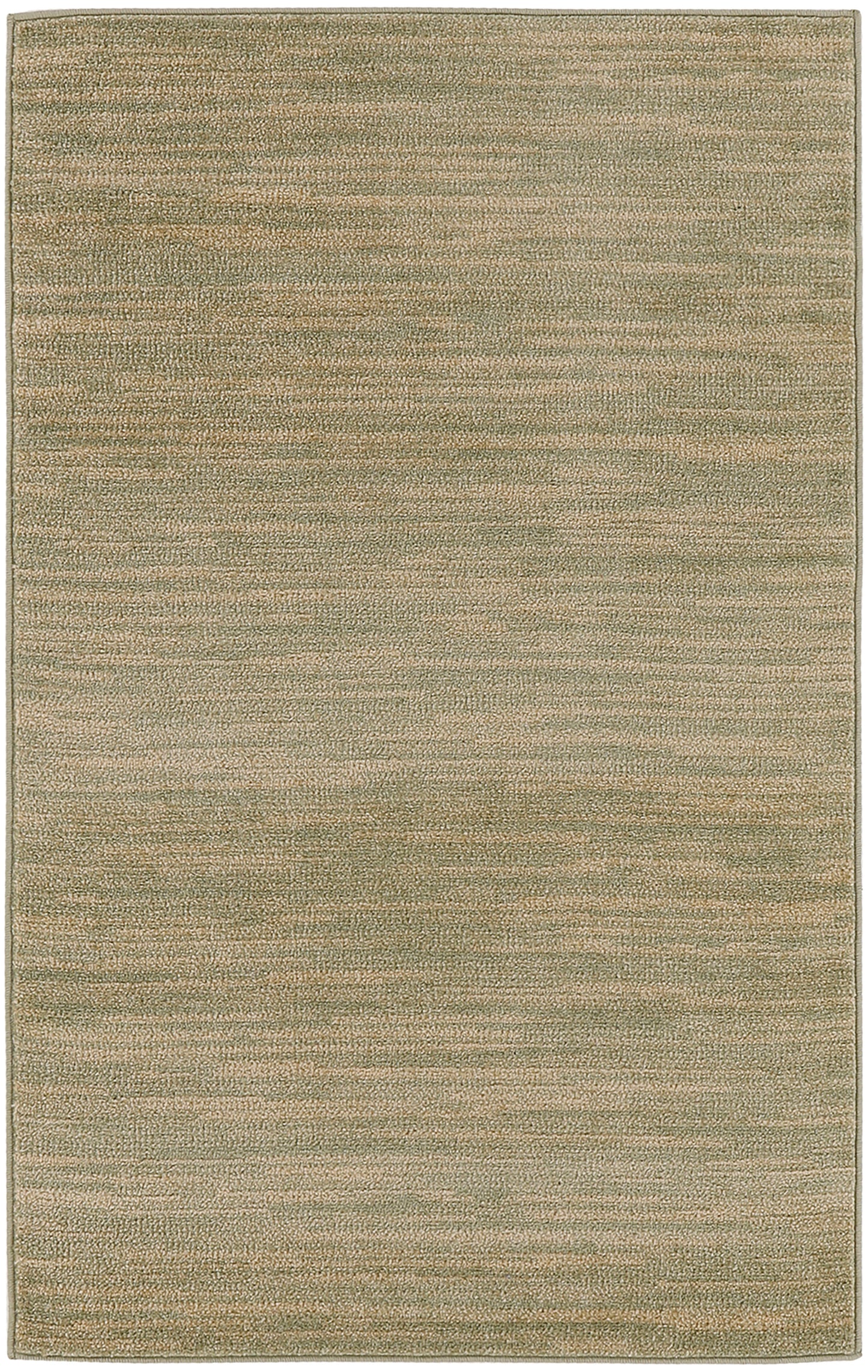 Neutral beige rectangular outdoor rug with subtle marled texture and low-pile flat-weave in greige tones; 3' x 5'.