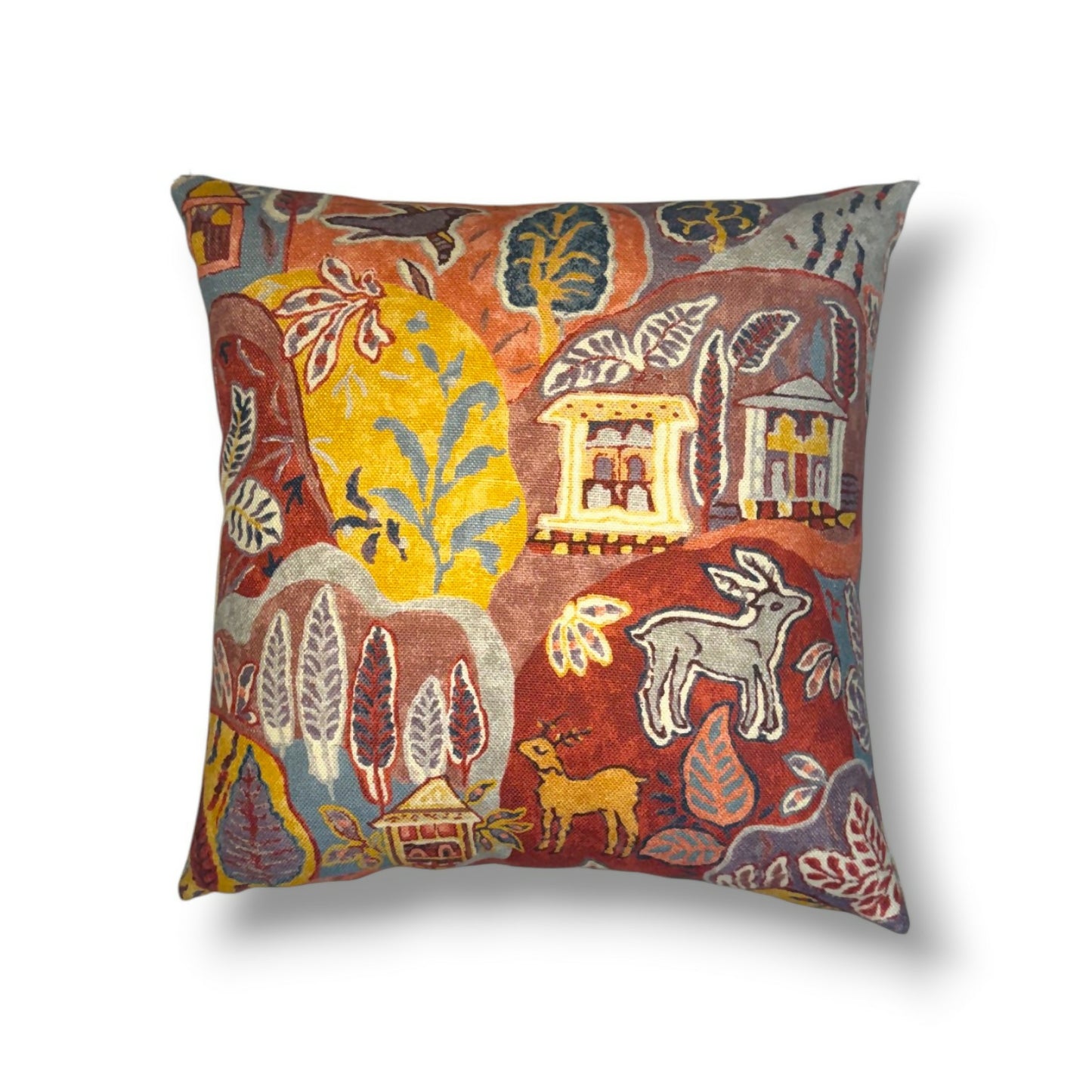 19" Clarence House Panjim – Sienna Linen Pillow Cover