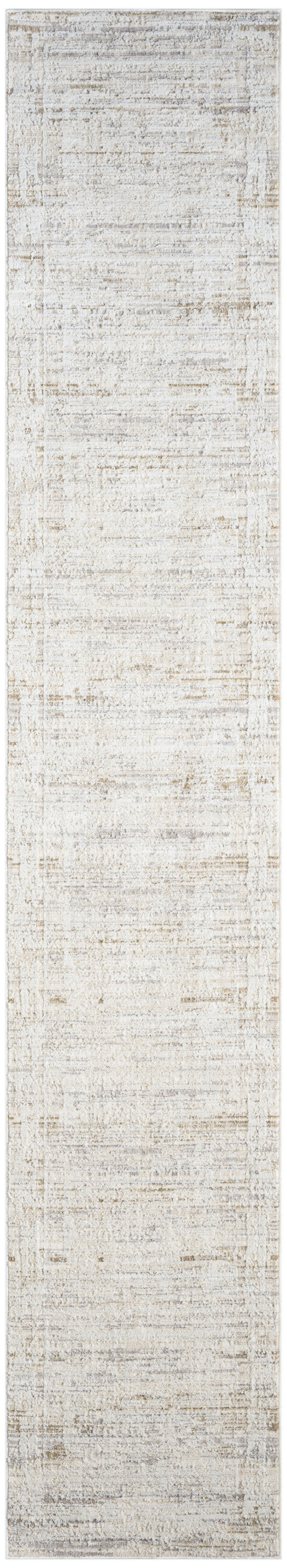 Neutral beige cream distressed pattern runner rug & soft vintage look