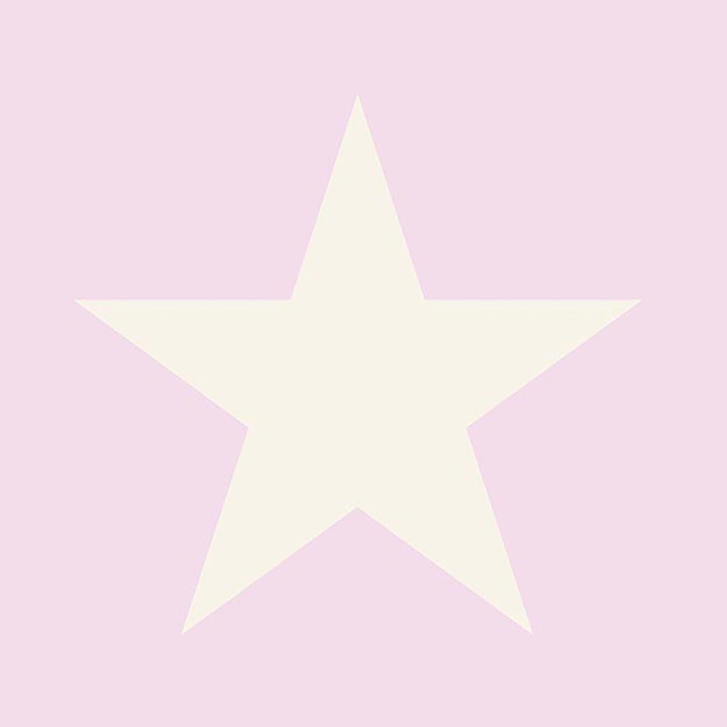 Cream five-point star centered on blush pink background; simple minimalist decorative graphic.