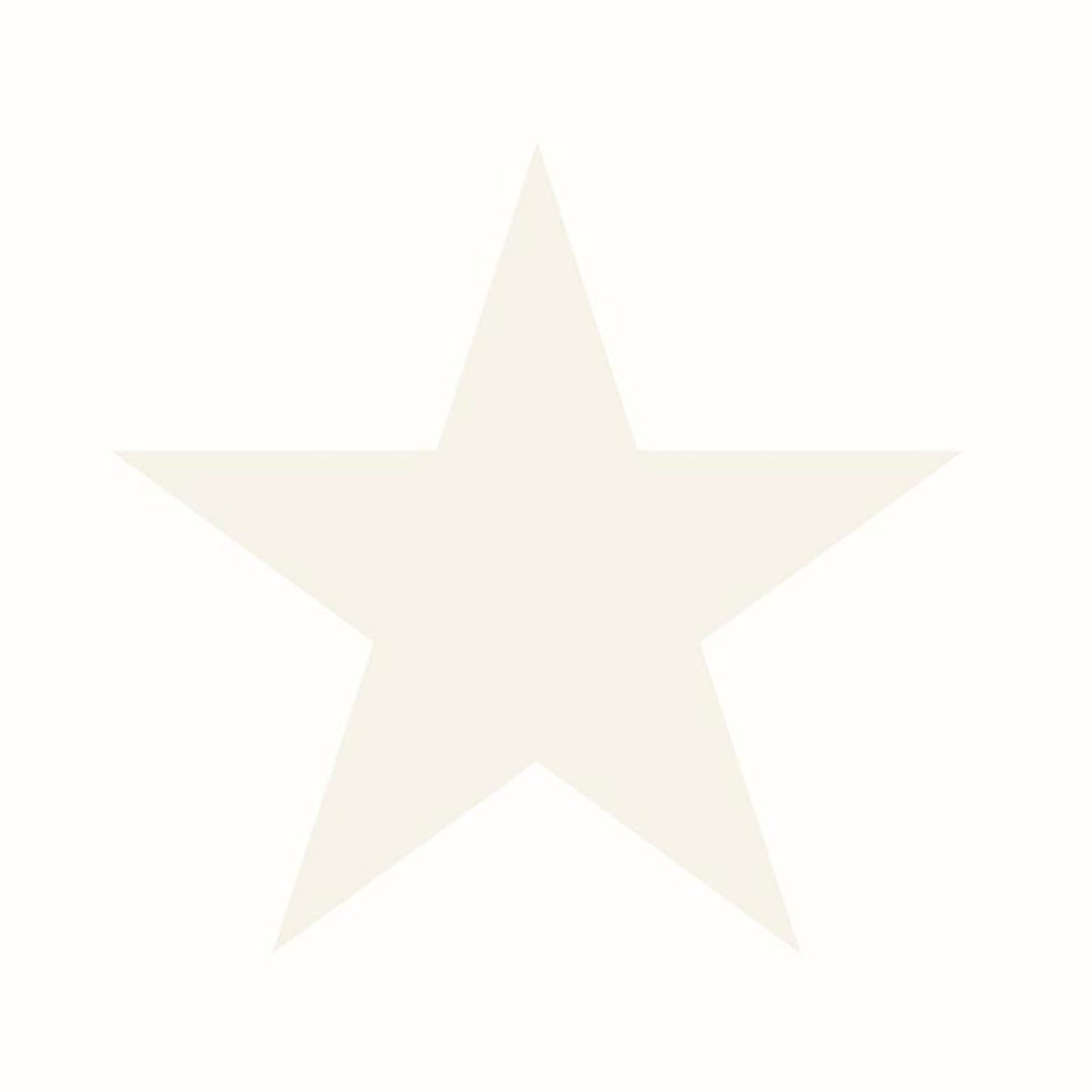 Cream five-point star silhouette on pale background; minimalist decorative graphic.