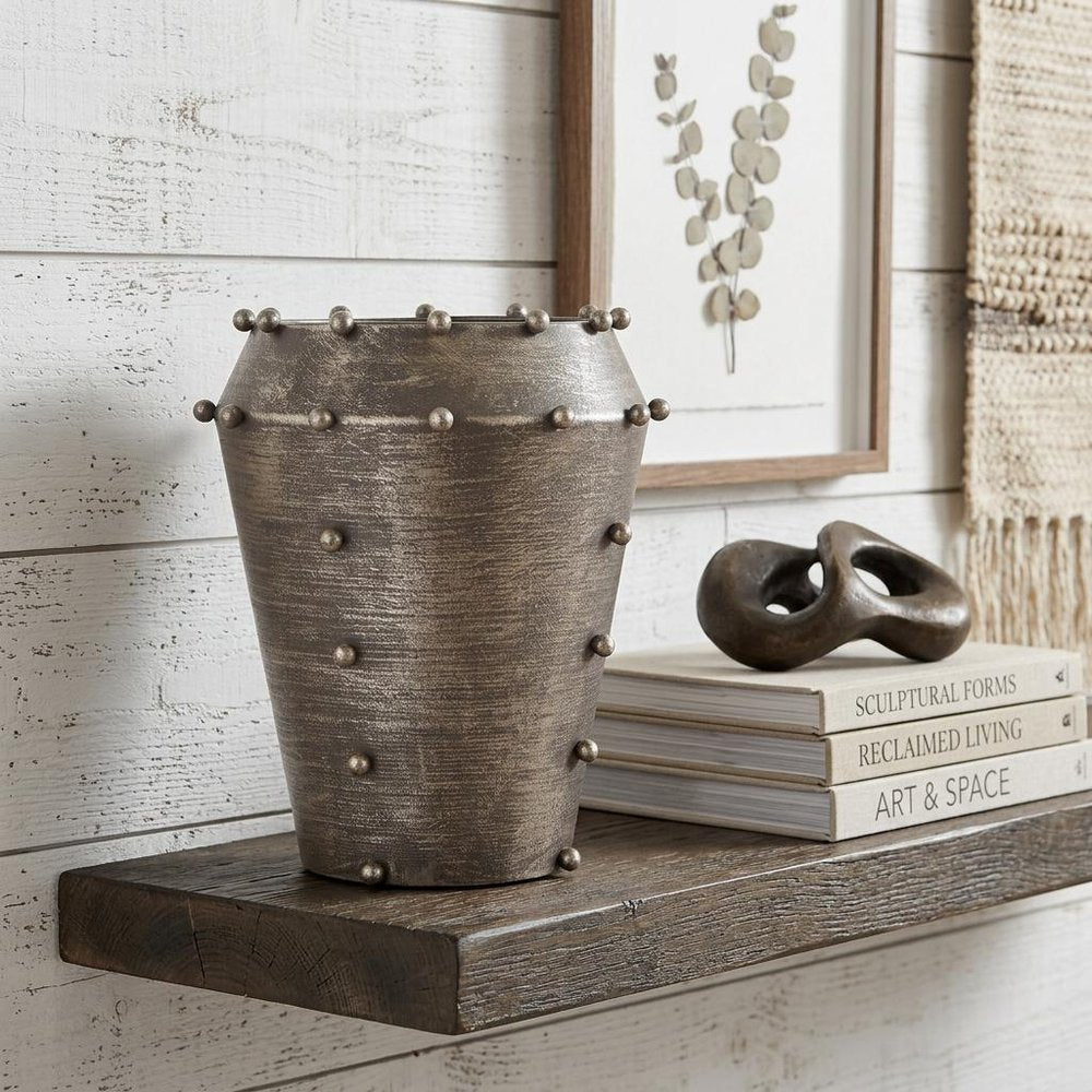 9" Silver Metal Table Vase