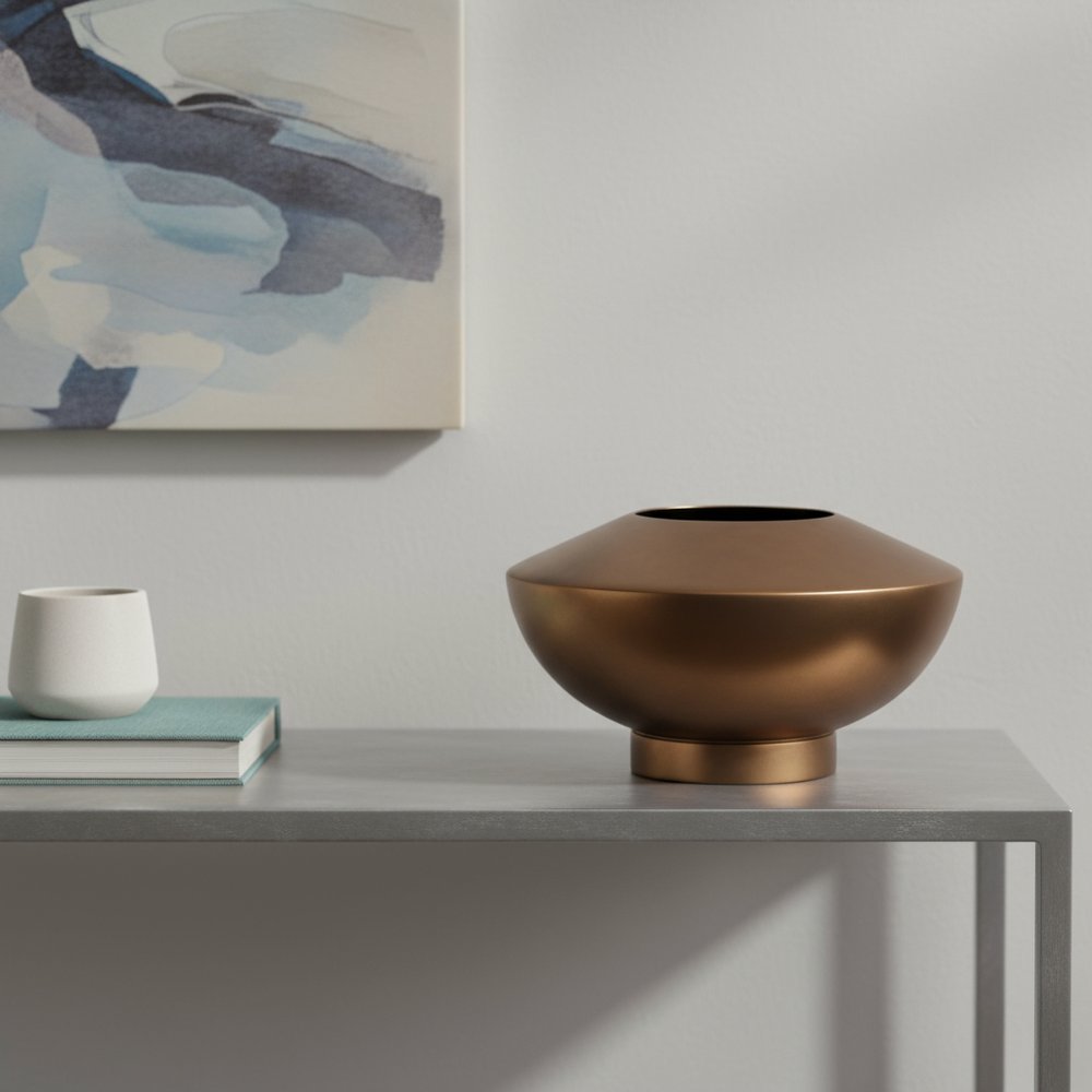 5" Antiqued Bronze Metal Table Vase