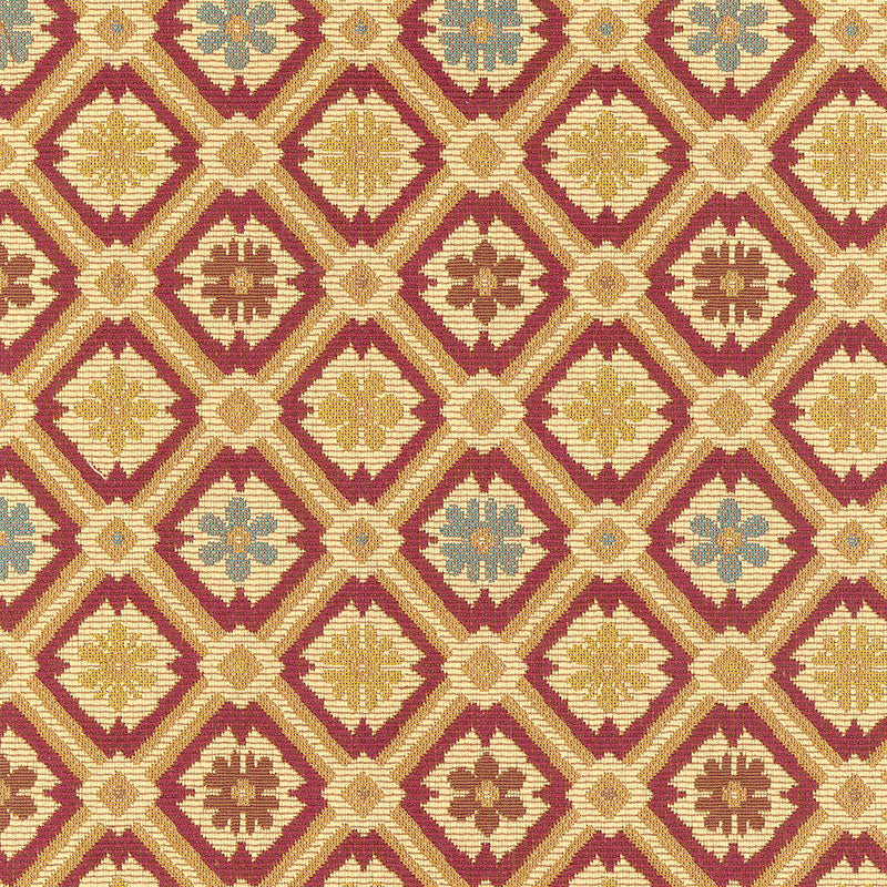 SCHUMACHER CLASSIC WOVENS II SAVONNERIE TAPESTRY PATTERN WOVENS,HIGH PERFORMANCE PATTERN WOVENS,HIGH PERFORMANCE GARNET - 62491