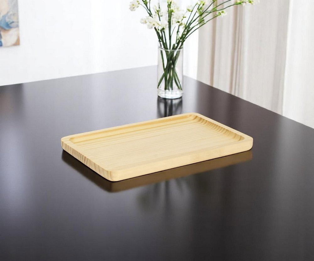 12" Natural Solid Wood Handmade Vanity Tray
