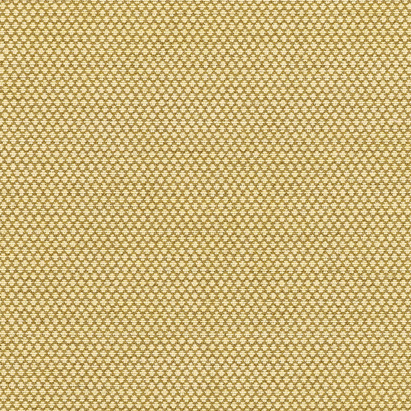 Gold and cream jacquard fabric with tiny dot pattern and subtle horizontal stripes; suitable for upholstery or drapery.