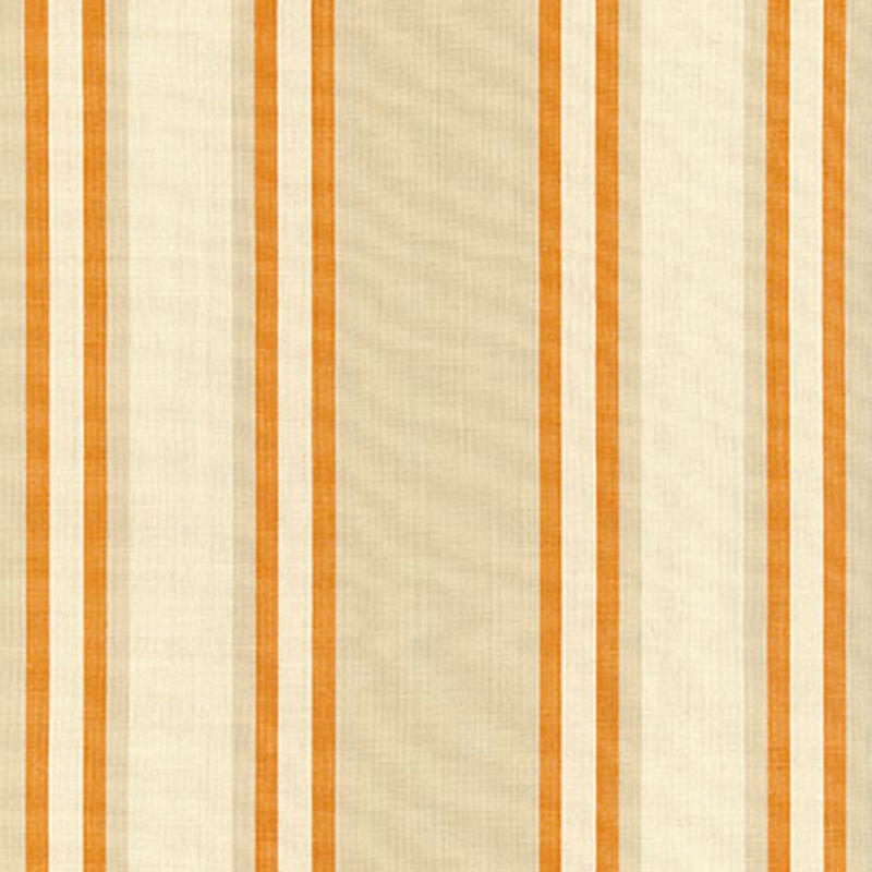 SCHUMACHER PERENNIAL FAVORITES SENECA COTTON STRIPE PATTERN WOVENS PATTERN WOVENS BEIGE/PUMPKIN - 62985