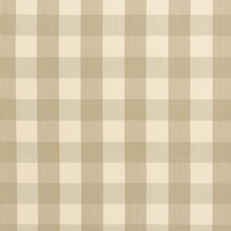 SCHUMACHER FABRIC REVISIT OF POPULAR PATTERNS CAMDEN COTTON CHECK BEIGE - 63031