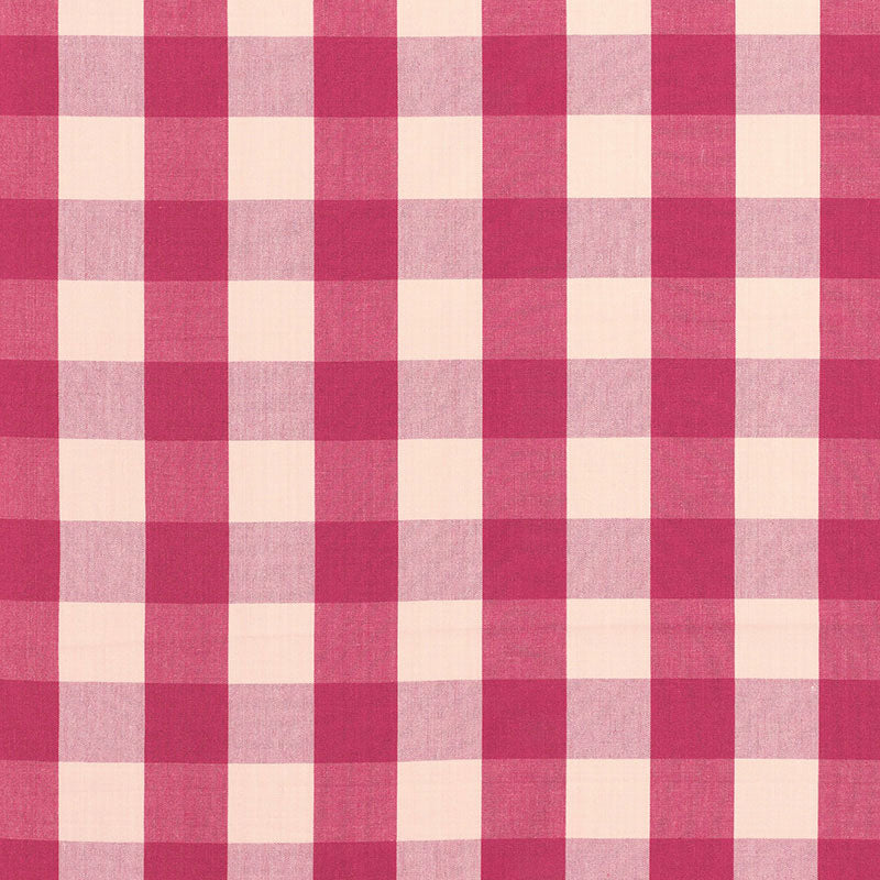 SCHUMACHER CHROMA SP14 CAMDEN COTTON CHECK PATTERN WOVENS PATTERN WOVENS RASPBERRY - 63035