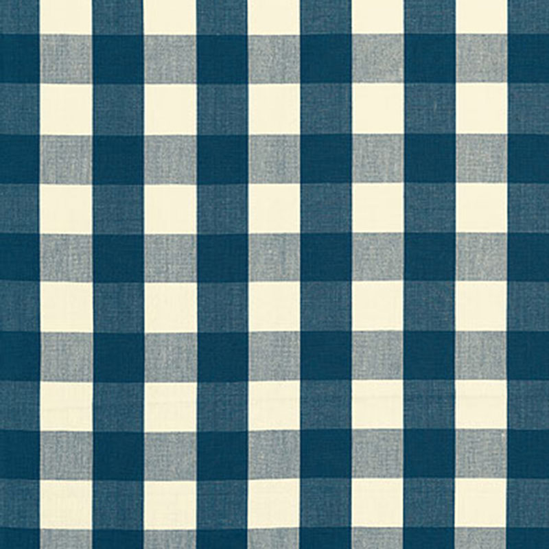 SCHUMACHER CHROMA SP14 CAMDEN COTTON CHECK PATTERN WOVENS PATTERN WOVENS INDIGO - 63039