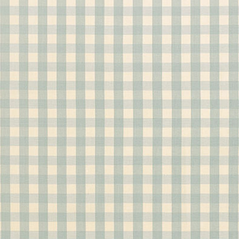 SCHUMACHER FABRIC REVISITS OF POPULAR PATTERNS ELTON COTTON CHECK AQUA - 63057