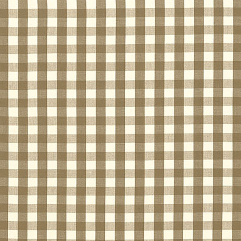 SCHUMACHER FABRIC REVISITS OF POPULAR PATTERNS ELTON COTTON CHECK MOCHA - 63060