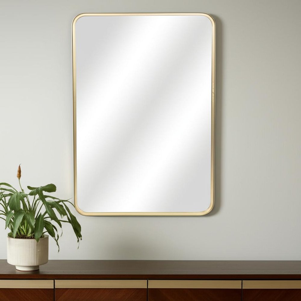 30" Gold Metal Accent Mirror
