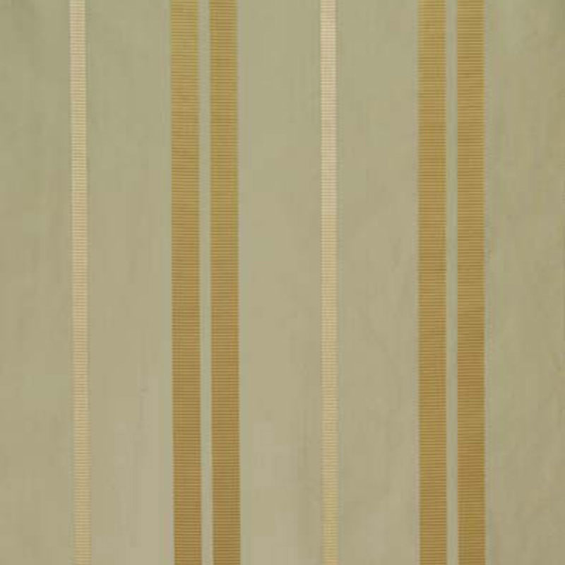 Vertical beige and tan stripes on a pale sage green background, fabric/wallpaper pattern.