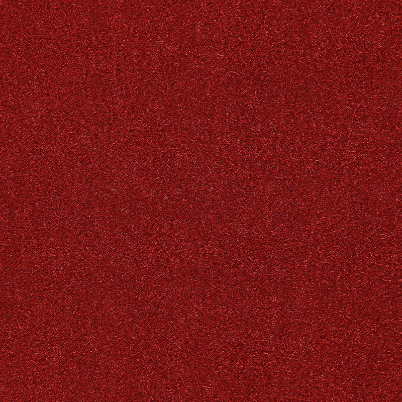 Deep red velvet-like fabric close-up with plush nap and subtle sheen, ideal for upholstery or fashion accents.