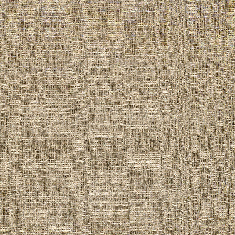 Greige sheer curtain fabric close-up with a light, translucent weave for sheer window coverings.