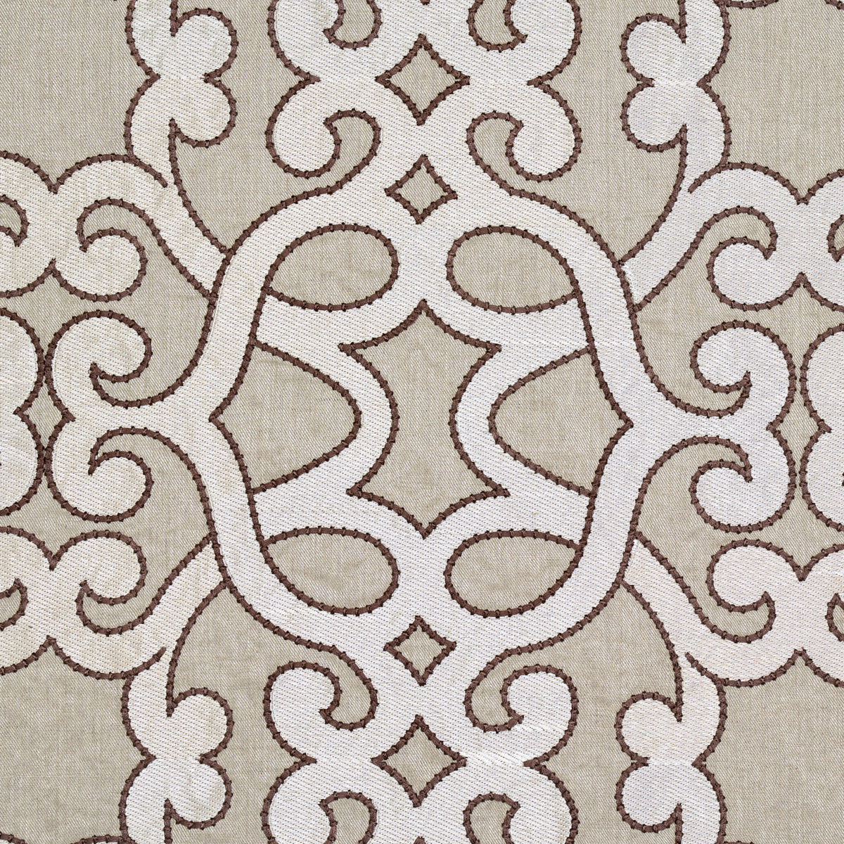 SCHUMACHER AU NATUREL AMBOISE LINEN EMBROIDERY EMBROIDERIES EMBROIDERIES GREIGE - 65181