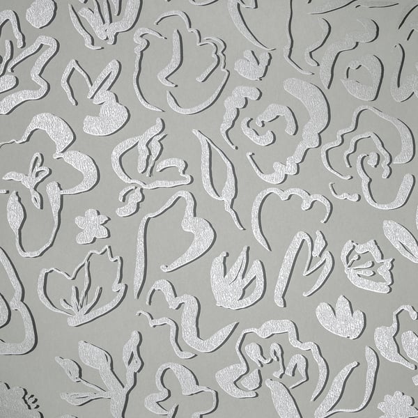 Galerie Wallcoverings Salt Operatic Flowers Galerie Wallcoverings Silver Grey - GH65332-23