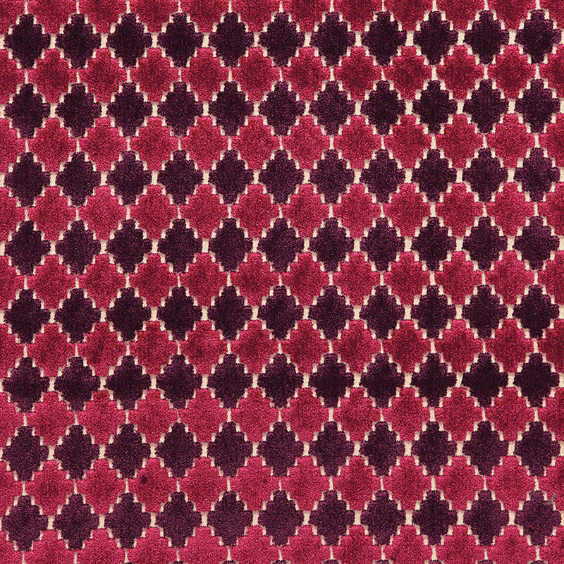 SCHUMACHER CHROMA MARRAKESH VELVET CUT VELVET CUT VELVET BLACK CHERRY - 65640