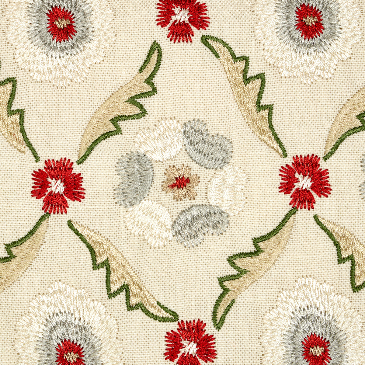 SCHUMACHER CHROMA Claremont Embroidery EMBROIDERIES EMBROIDERIES CRIMSON - 65740