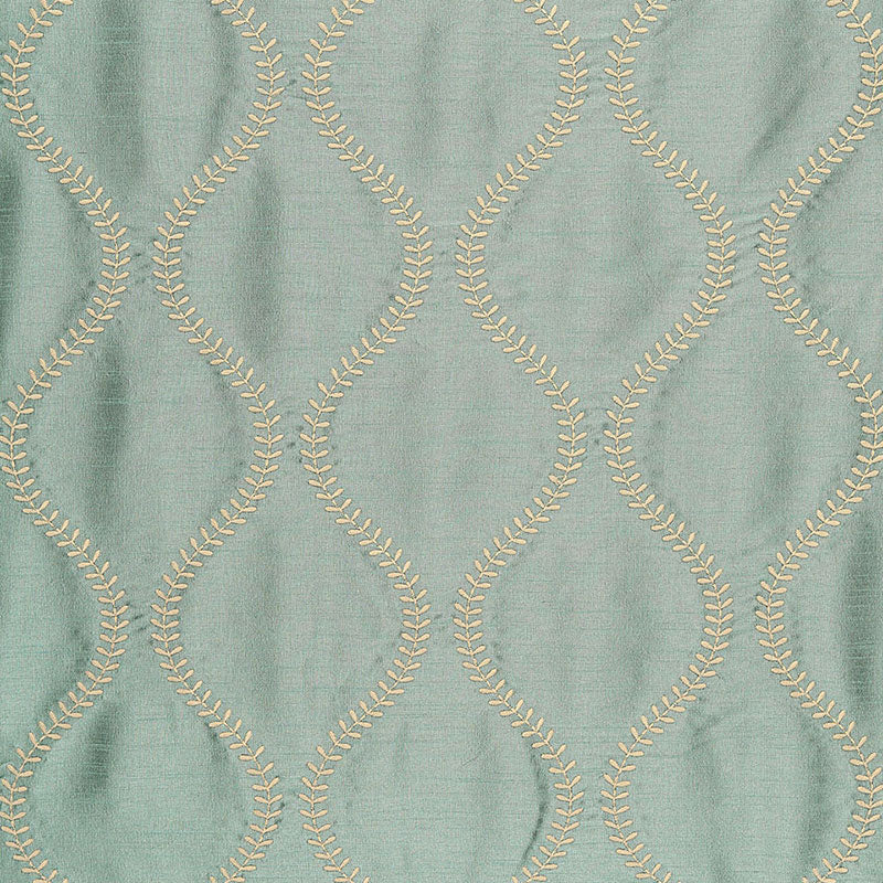 SCHUMACHER CHROMA AGADIR EMBROIDERY EMBROIDERIES,SILKS & SATIN EMBROIDERIES,SILKS & SATIN AQUA - 65753
