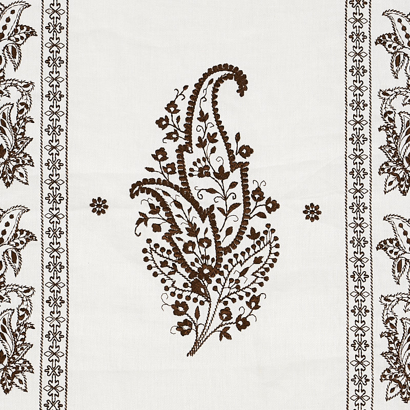 SCHUMACHER EAST MEETS WEST JAIPUR LINEN EMBROIDERY EMBROIDERIES EMBROIDERIES BROWN - 65801