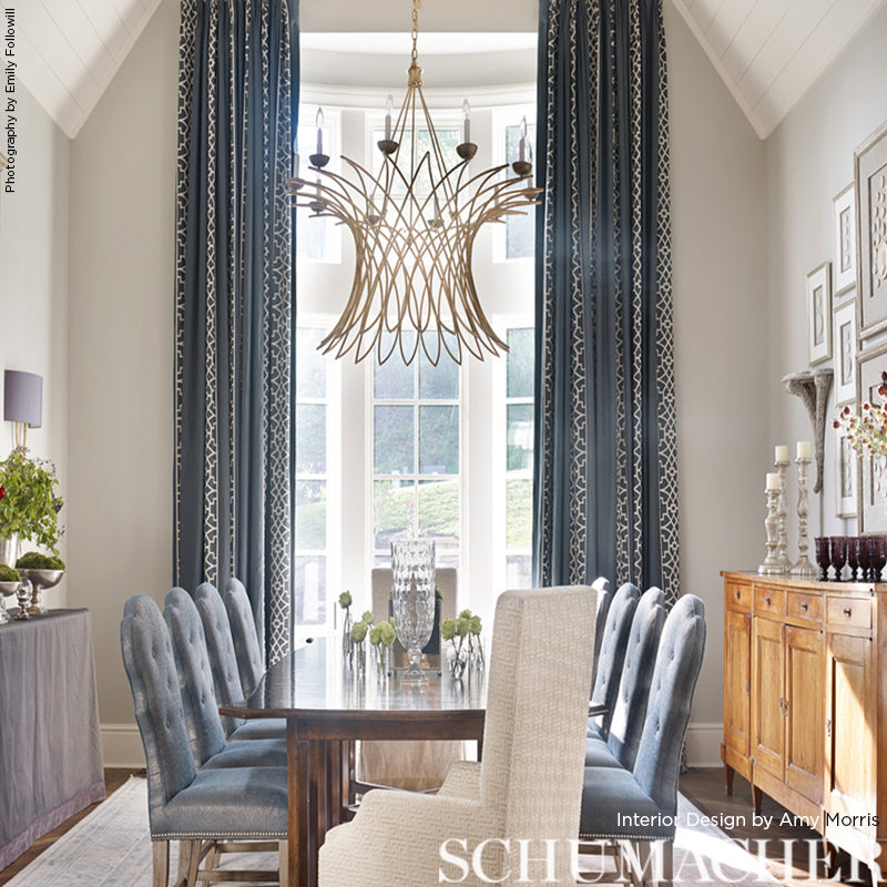 SCHUMACHER SHEERS & CASEMENTS DON'T FRET EMBROIDERIES EMBROIDERIES SKY - 66184