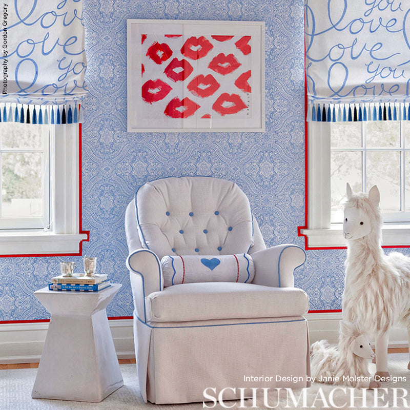 SCHUMACHER FLIGHT OF FANCY Love WOVEN WOVEN BLUEBERRY - 66201