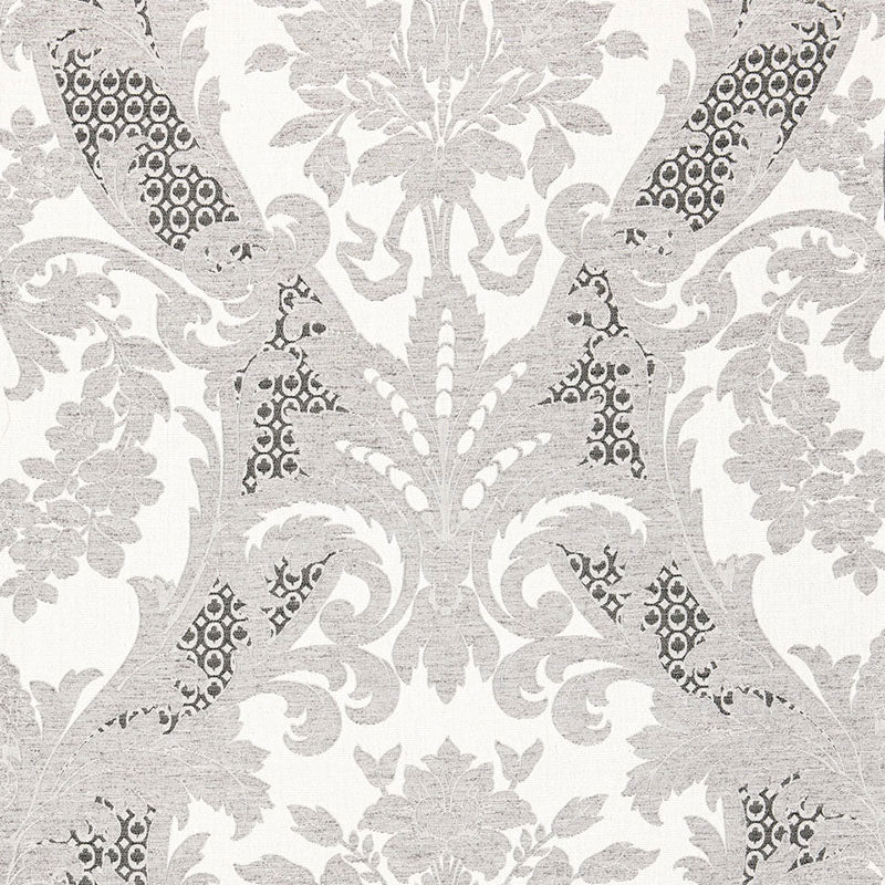 SCHUMACHER PALAZZO TOSCANA LINEN DAMASK PATTERN WOVENS PATTERN WOVENS GRISAILLE - 66342