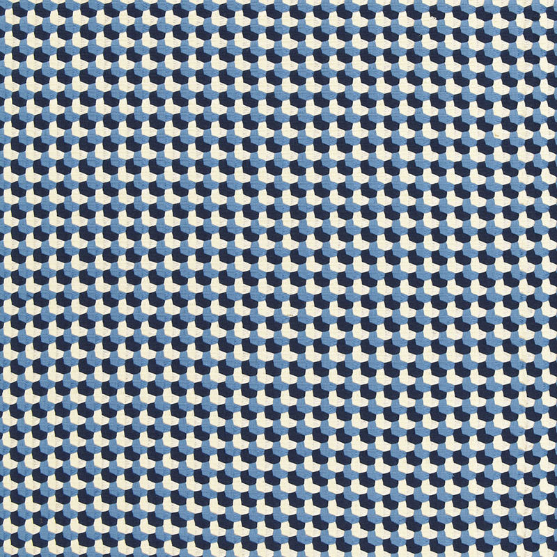 SCHUMACHER CHROMA CROSSTOWN WEAVE PATTERN WOVENS PATTERN WOVENS NAVY - 67101