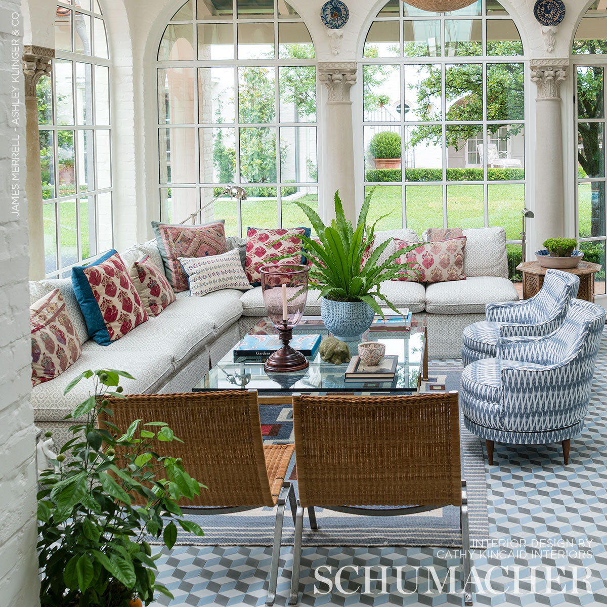 SCHUMACHER AU NATUREL KILIMANJARO IKAT PATTERN WOVENS PATTERN WOVENS DENIM - 67492