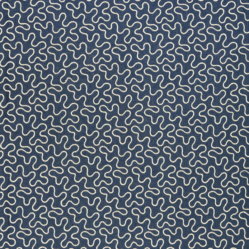 SCHUMACHER AU NATUREL 2 MEANDER EMBROIDERY EMBROIDERIES EMBROIDERIES INDIGO - 67600