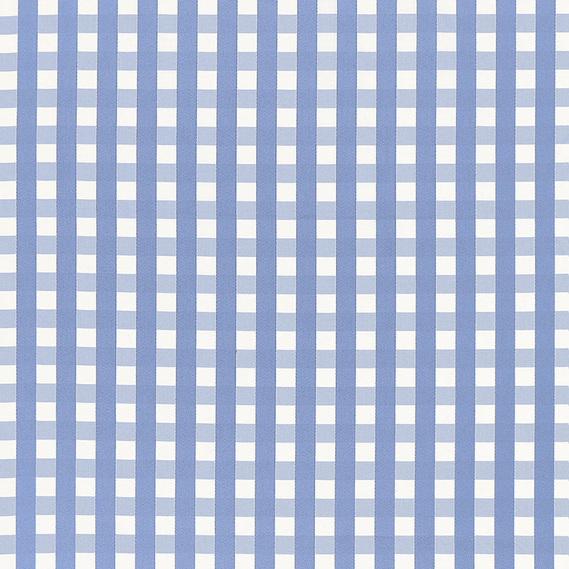 Blue and white Bermuda check fabric pattern.