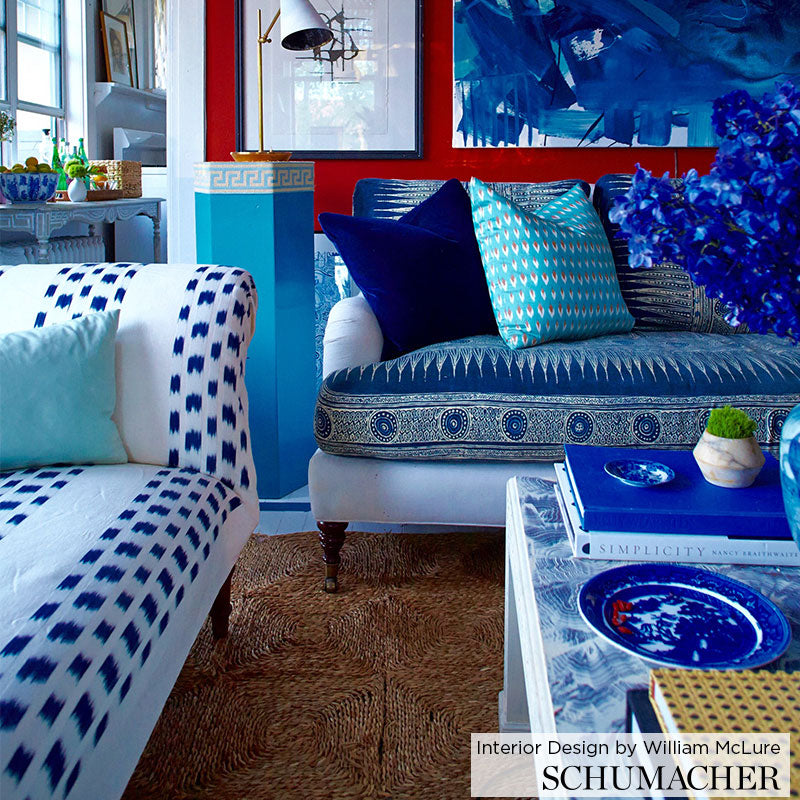 SCHUMACHER IKAT COLLECTION IZMIR IKAT STRIPE PRINTS PRINTS INDIGO - 69471