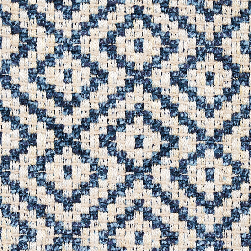 SCHUMACHER ESSENTIALS: SMALL SCALE UPHOLSTERY FABRICS LESSING EMBROIDERIES,SHEERS & CASEMENTS EMBROIDERIES,SHEERS & CASEMENTS INDIGO - 69812