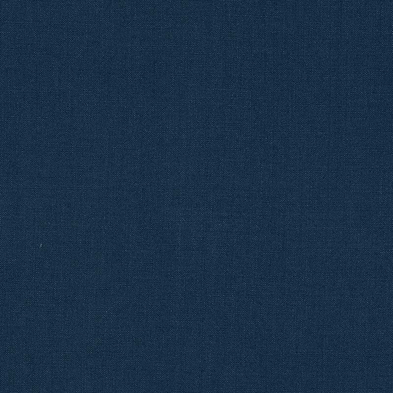 Navy blue woven fabric close-up with visible texture; denim-like cotton textile, versatile for apparel or upholstery.
