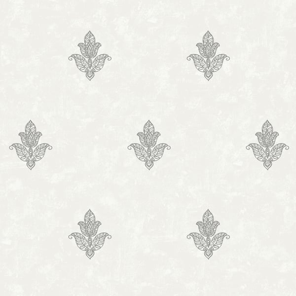 Galerie Wallcoverings Emporium Mehndi Motif Galerie Wallcoverings Silver Grey - 7012
