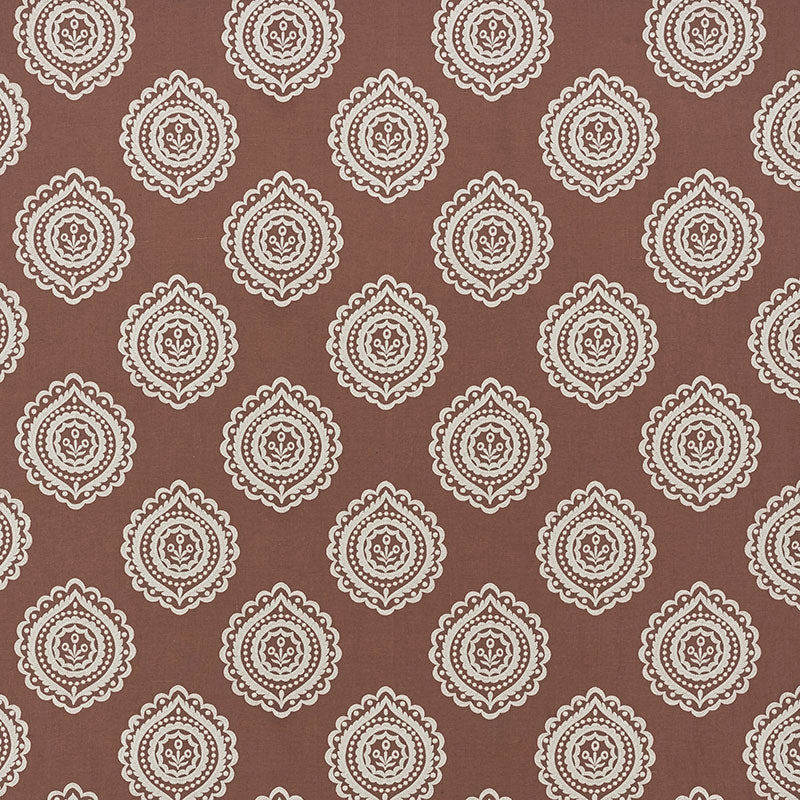 SCHUMACHER CONTEMPORARY EMBROIDERIES OLANA LINEN EMBROIDERY EMBROIDERIES EMBROIDERIES CAFE MOCHA - 70203