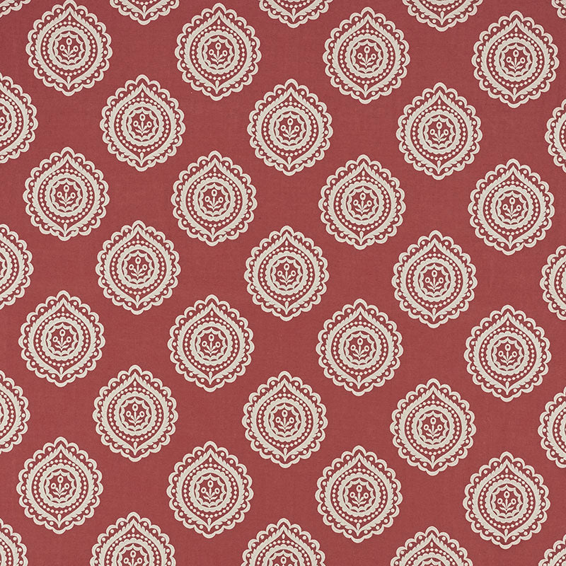 SCHUMACHER CONTEMPORARY EMBROIDERIES OLANA LINEN EMBROIDERY EMBROIDERIES EMBROIDERIES TUSCAN RED - 70204